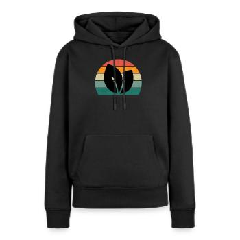 Veganer Veganerin Vegetarier Vegetarierin Pflanze - Frauen Premium Bio Hoodie - Schwarz - Vorne - Julia (174cm)