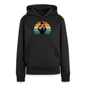 Volleyballerin Schmetterball Volley Volleyball - Frauen Premium Bio Hoodie - Schwarz - Vorne - Julia (174cm)