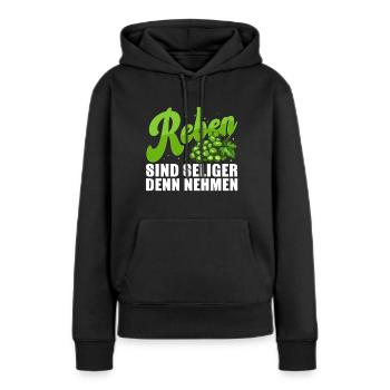 Winzer Trauben Weinberg Weinrebe - Frauen Premium Bio Hoodie - Schwarz - Vorne - Julia (174cm)