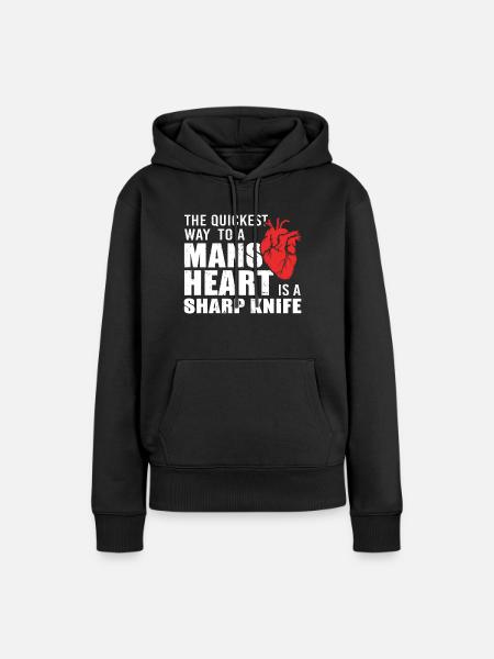 Herz OP Bypass Herzchirurg - Frauen Premium Bio Hoodie - Schwarz