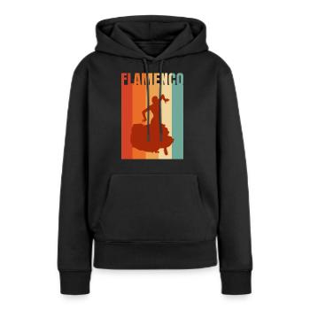 Flamenco - Sweat à capuche Premium bio Femme - noir - Devant - Julia (174cm)