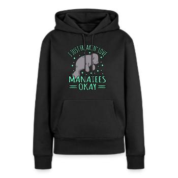 Seekuh - Frauen Premium Bio Hoodie - Schwarz - Vorne - Julia (174cm)