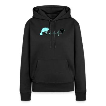 Seekuh - Frauen Premium Bio Hoodie - Schwarz - Vorne - Julia (174cm)