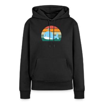 Baleines Cétacés Mammifères Mammifères marins Baleines - Sweat à capuche Premium bio Femme - noir - Devant - Julia (174cm)
