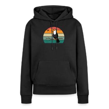 oiseaux vol planeur air plumes plumes vol oiseau - Sweat à capuche Premium bio Femme - noir - Devant - Julia (174cm)