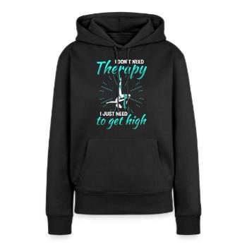 Aerial Yoga Aerialist Vertical Cloth Acrobatics - Women’s Premium Organic Hoodie - black - Front - Julia (174cm)