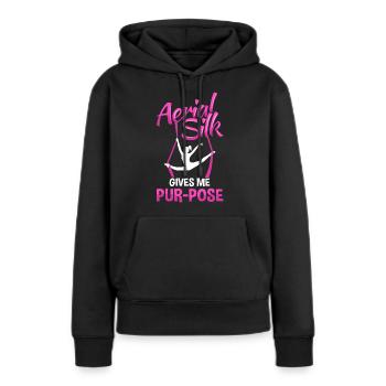 Aerial Silk Vertical Cloth Aerialist - Women’s Premium Organic Hoodie - black - Front - Julia (174cm)