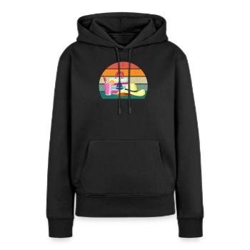 Viajero Turista Vacaciones Turista - Sudadera con capucha prémium ecológica para mujer - negro - delante - Julia (174cm)