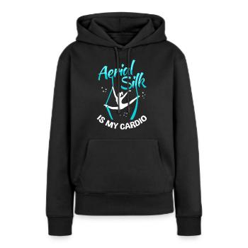 Aerial Silks Aerialist Vertikaltuch - Frauen Premium Bio Hoodie - Schwarz - Vorne - Julia (174cm)