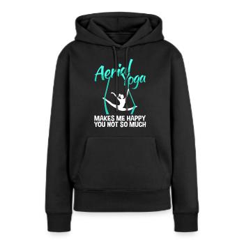 Aerial Yoga Vertikaltuch Aerialist - Frauen Premium Bio Hoodie - Schwarz - Vorne - Julia (174cm)