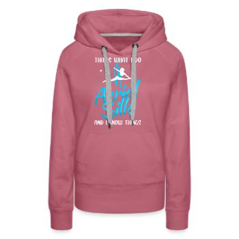 Soies aériennes Acrobaties verticales en tissu acrobatique - Sweat à capuche Premium bio Femme - mauve - Devant - Isabella (175cm)