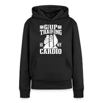 Bras de fer Bras de fer - Sweat à capuche Premium bio Femme - noir - Devant - Julia (174cm)