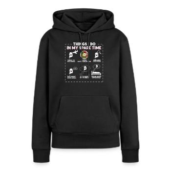 Corée du Sud - Sweat à capuche Premium bio Femme - noir - Devant - Julia (174cm)