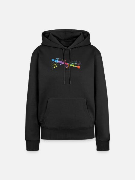 Klarinette - Frauen Premium Bio Hoodie - Schwarz
