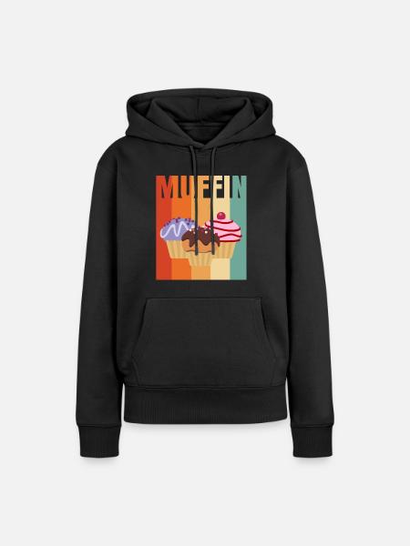 Muffin - Frauen Premium Bio Hoodie - Schwarz