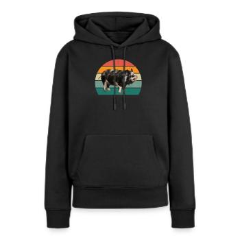 porcs porcs verrat porcherie porc - Sweat à capuche Premium bio Femme - noir - Devant - Julia (174cm)