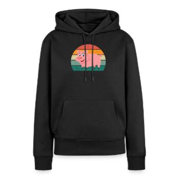 porcs porcs verrat porcherie porc - Sweat à capuche Premium bio Femme - noir - Devant - Julia (174cm)