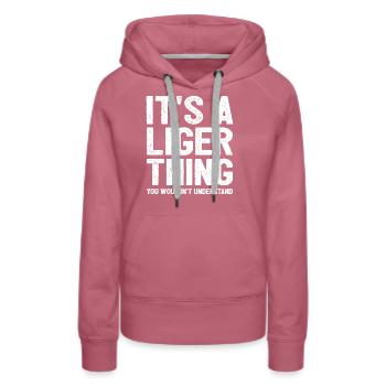 Cadeau amusant Liger - Sweat à capuche Premium bio Femme - mauve - Devant - Isabella (175cm)