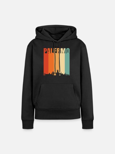 Palermo Italien Skyline - Frauen Premium Bio Hoodie - Schwarz
