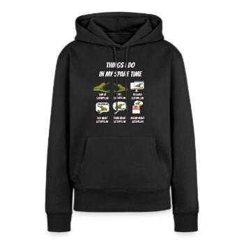 Chenille - Sweat à capuche Premium bio Femme - noir - Devant - Julia (174cm)