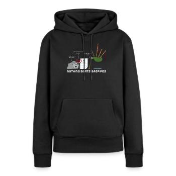 Dudelsack - Frauen Premium Bio Hoodie - Schwarz - Vorne - Julia (174cm)