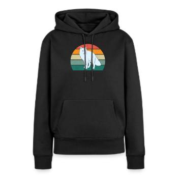 Polarfuchs weißer Fuchs weiße Füchse Polar Kalt - Frauen Premium Bio Hoodie - Schwarz - Vorne - Julia (174cm)