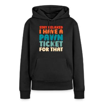 Prêteur sur gages - Sweat à capuche Premium bio Femme - noir - Devant - Julia (174cm)