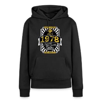 1978 JULI - Frauen Premium Bio Hoodie - Schwarz - Vorne - Julia (174cm)