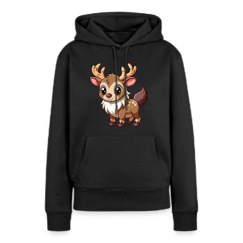 Mignon bébé orignal - Sweat à capuche Premium bio Femme - noir - Devant - Julia (174cm)