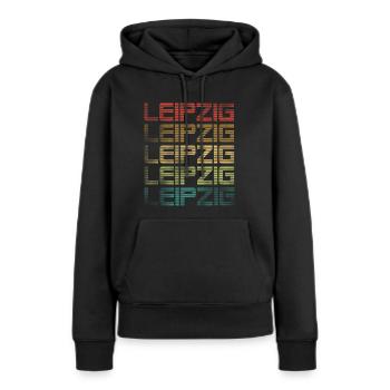 Leipzig - Used Look - Sweat à capuche Premium bio Femme - noir - Devant - Julia (174cm)