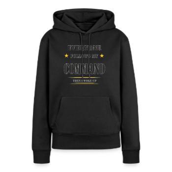 MON COMMANDEMENT - Sweat à capuche Premium bio Femme - noir - Devant - Julia (174cm)