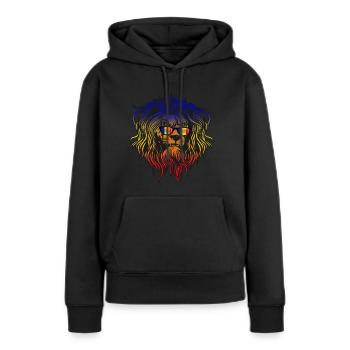 Andorra - Frauen Premium Bio Hoodie - Schwarz - Vorne - Julia (174cm)