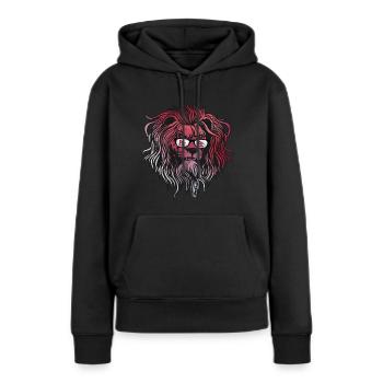 Népal - Sweat à capuche Premium bio Femme - noir - Devant - Julia (174cm)