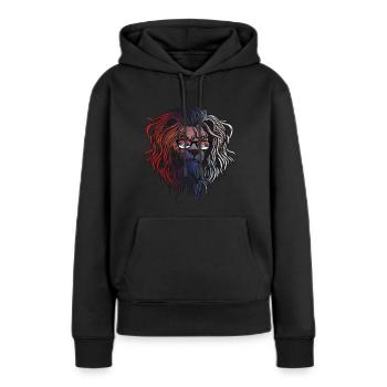 Serbien - Frauen Premium Bio Hoodie - Schwarz - Vorne - Julia (174cm)
