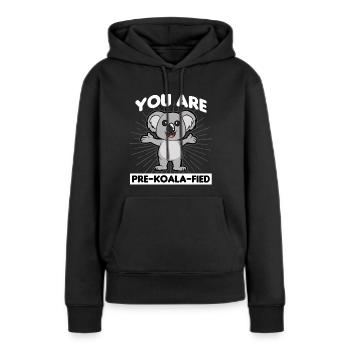 Koala Eucalyptus Australie - Sweat à capuche Premium bio Femme - noir - Devant - Julia (174cm)