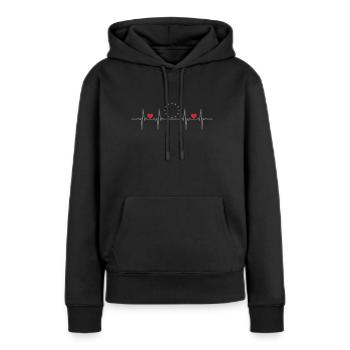 Union européenne Continent Europe centrale Europe - Sweat à capuche Premium bio Femme - noir - Devant - Julia (174cm)