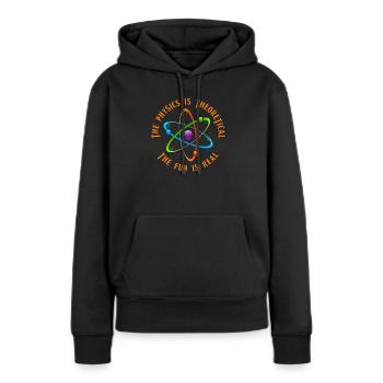 Physicien physicien - Sweat à capuche Premium bio Femme - noir - Devant - Julia (174cm)