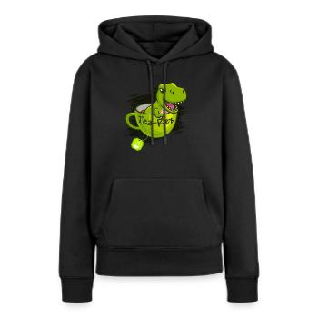 T-Rex Tee Rex Thé Rex - Sweat à capuche Premium bio Femme - noir - Devant - Julia (174cm)