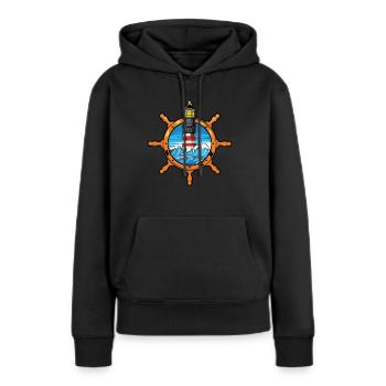 Phare - Sweat à capuche Premium bio Femme - noir - Devant - Julia (174cm)