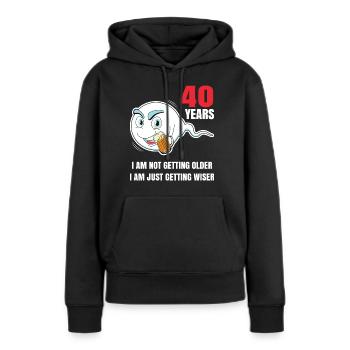 Cadeau d’anniversaire de 40 ans 40 ans - Sweat à capuche Premium bio Femme - noir - Devant - Julia (174cm)