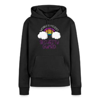 Service de sécurité des agents de sécurité - Sweat à capuche Premium bio Femme - noir - Devant - Julia (174cm)