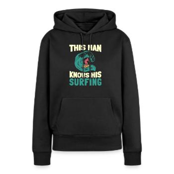 Surf Surfer Surfer - Sweat à capuche Premium bio Femme - noir - Devant - Julia (174cm)