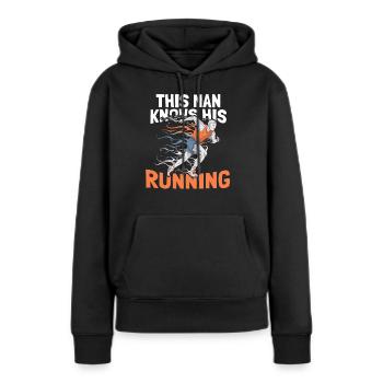 Jogging Running Running Coureurs - Sweat à capuche Premium bio Femme - noir - Devant - Julia (174cm)
