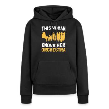 Orchestre Concert Classique Musique Classique - Sweat à capuche Premium bio Femme - noir - Devant - Julia (174cm)