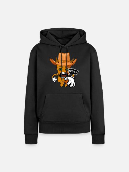 Verärgertes süßes Comic Monster - Frauen Premium Bio Hoodie - Schwarz