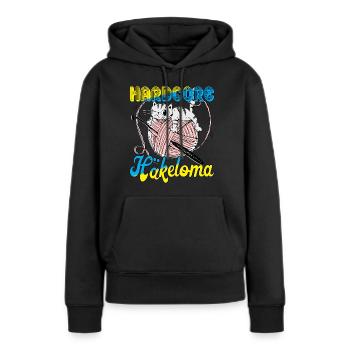 Hardcore Häkeloma - Frauen Premium Bio Hoodie - Schwarz - Vorne - Julia (174cm)