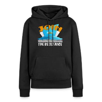 Rejoignez la résistance ! - Sweat à capuche Premium bio Femme - noir - Devant - Julia (174cm)