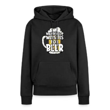 Développeur Web Développeur Web Développeur Web - Sweat à capuche Premium bio Femme - noir - Devant - Julia (174cm)
