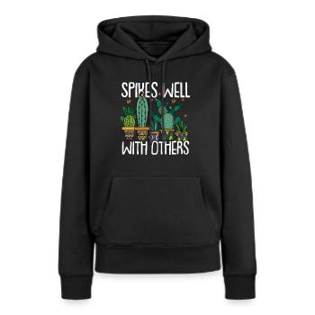 Kaktus Garten Kaktus - Frauen Premium Bio Hoodie - Schwarz - Vorne - Julia (174cm)