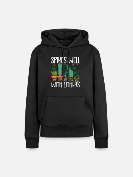 Kaktus Garten Kaktus - Frauen Premium Bio Hoodie - Schwarz